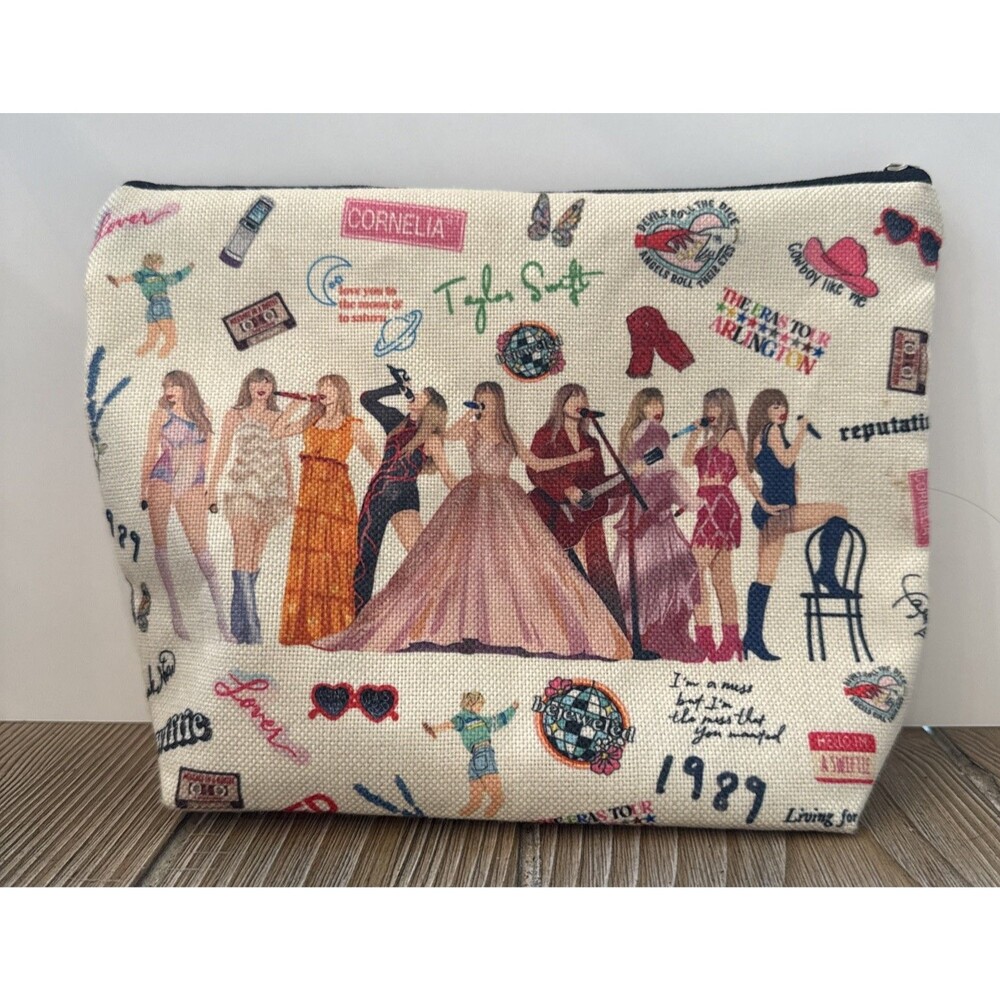 Taylor Swift Make-Up Cosmetic 1989 Inspired Travel Bag with Zip Closure
